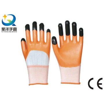 13G Polyester Shell, Orange Nitrile 3/4 Coated Safety Work Glove (N7010)